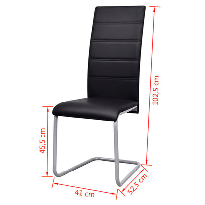 Eetkamerstoelen Kunstleer 2 Zwart