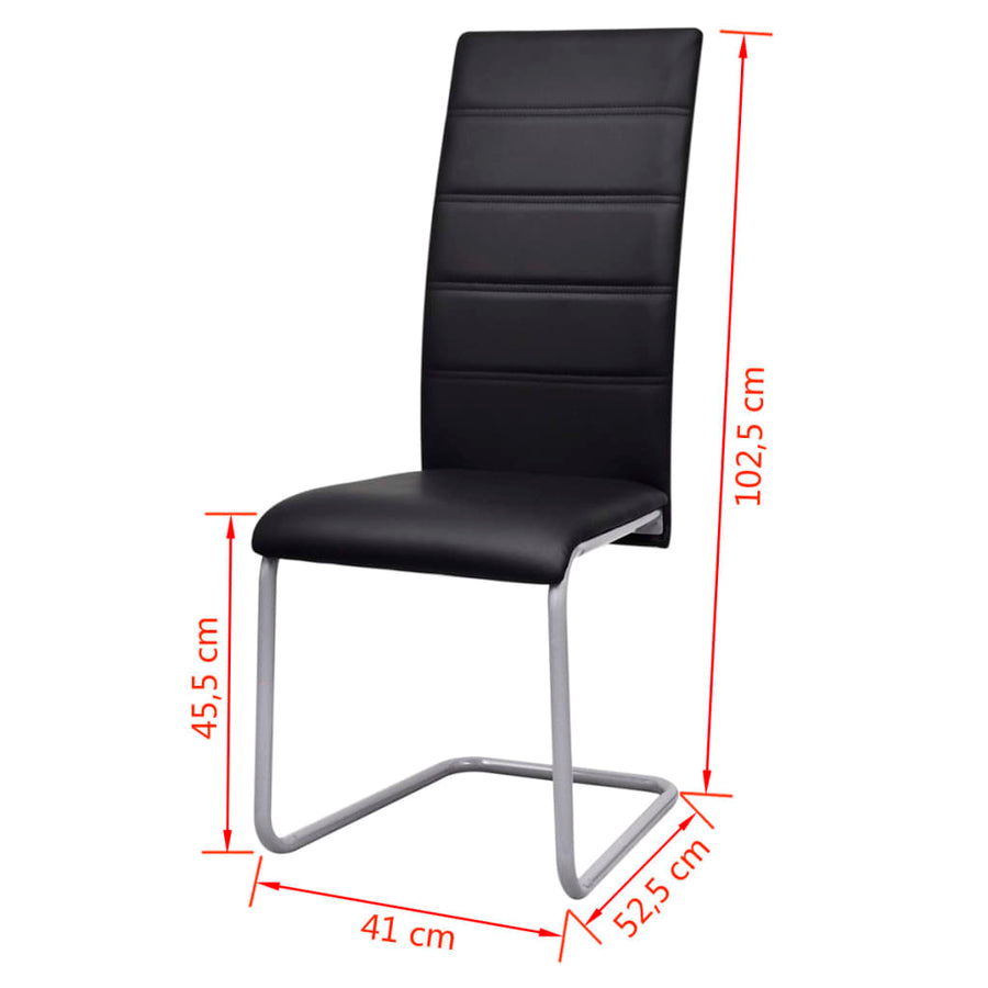 Eetkamerstoelen Kunstleer 2 Zwart