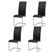 Eetkamerstoelen 4 st kunstleer zwart 41x52.5x102.5 cm