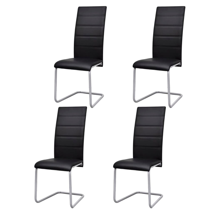 Eetkamerstoelen Kunstleer 4 Zwart