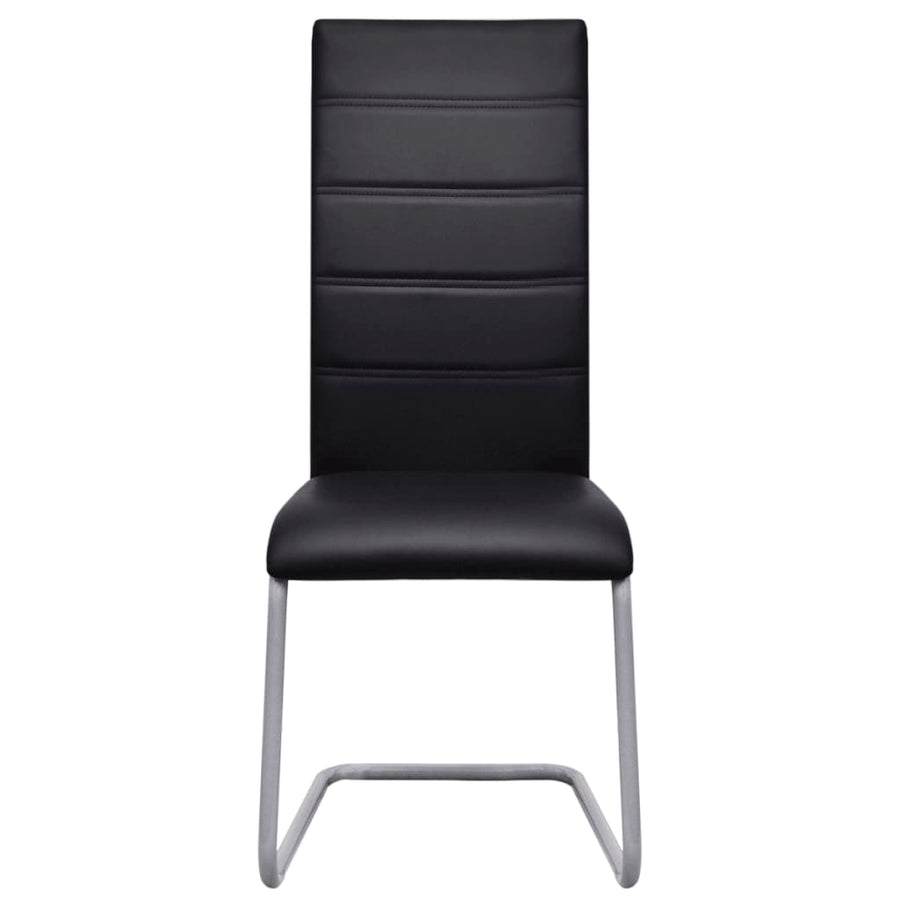 Eetkamerstoelen Kunstleer 4 Zwart
