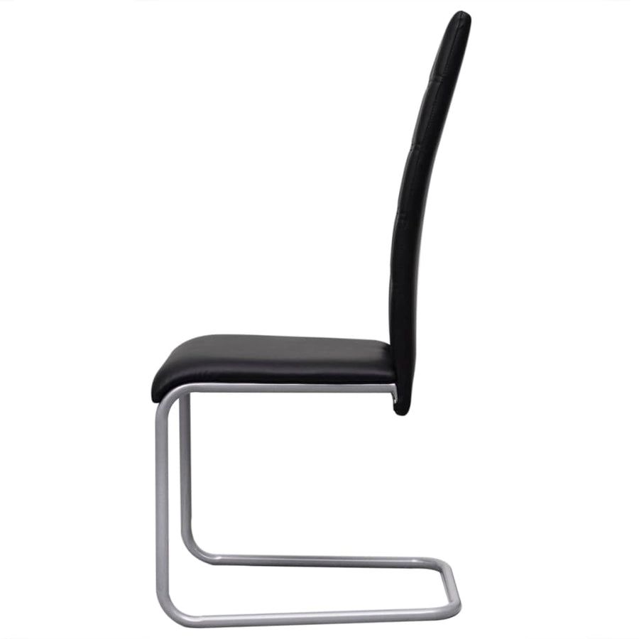 Eetkamerstoelen Kunstleer 4 Zwart