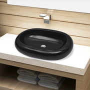 Sink, ceramic, oval, black
