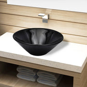Wastafel rond keramiek zwart 42x14 cm