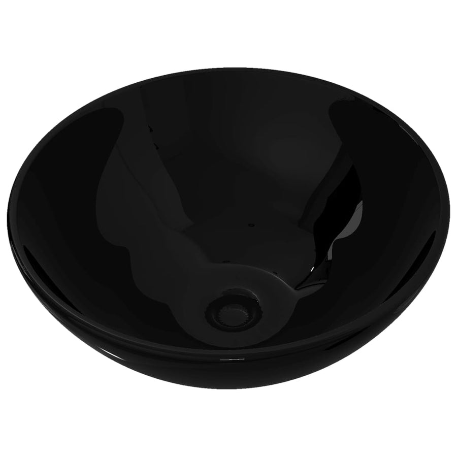 Wasbak, keramiek, rond, zwart 325 mm 32.5 x 14 cm Zwart