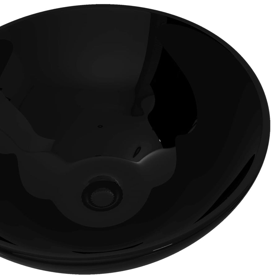 Wasbak, keramiek, rond, zwart 325 mm 32.5 x 14 cm Zwart
