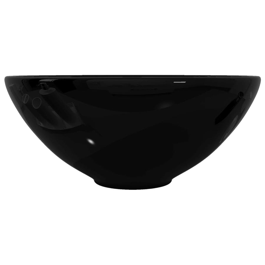Wasbak, keramiek, rond, zwart 325 mm 32.5 x 14 cm Zwart