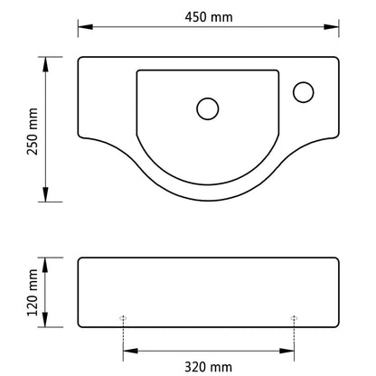 Wastafel Met Kraangat Keramiek Wit