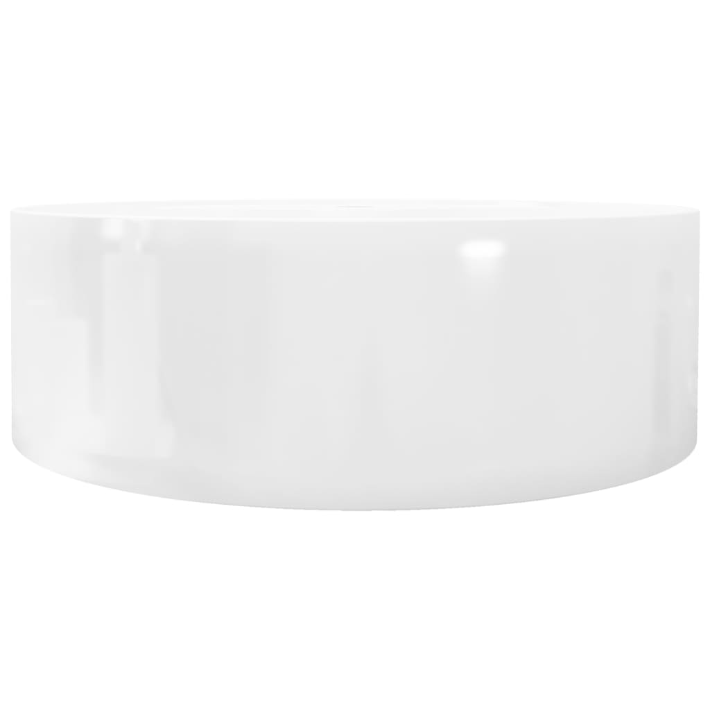 Wasbak Met Overloop, Keramiek, Rond, 46.5 x 15.5 cm Wit