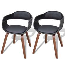 Eetkamerstoelen Gebogen Hout En Kunstleer 2 Zwart