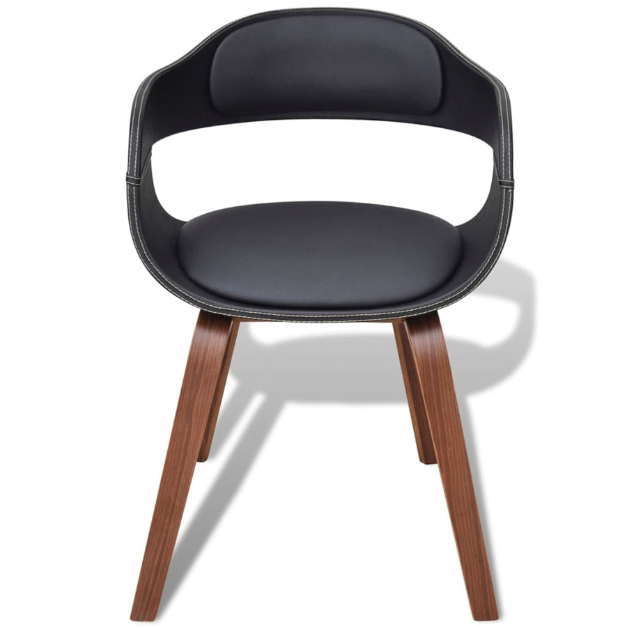 Eetkamerstoelen Gebogen Hout En Kunstleer 2 Zwart