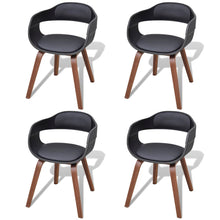Eetkamerstoelen Gebogen Hout En Kunstleer 4 Zwart