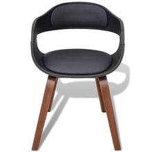 Eetkamerstoelen Gebogen Hout En Kunstleer 4 Zwart