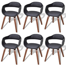 Eetkamerstoelen Gebogen Hout En Kunstleer 6 Zwart