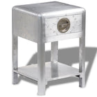Bijzettafel 40x40x60 cm aluminium hout