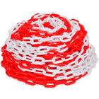 Safety chain 30 m plastic red and white