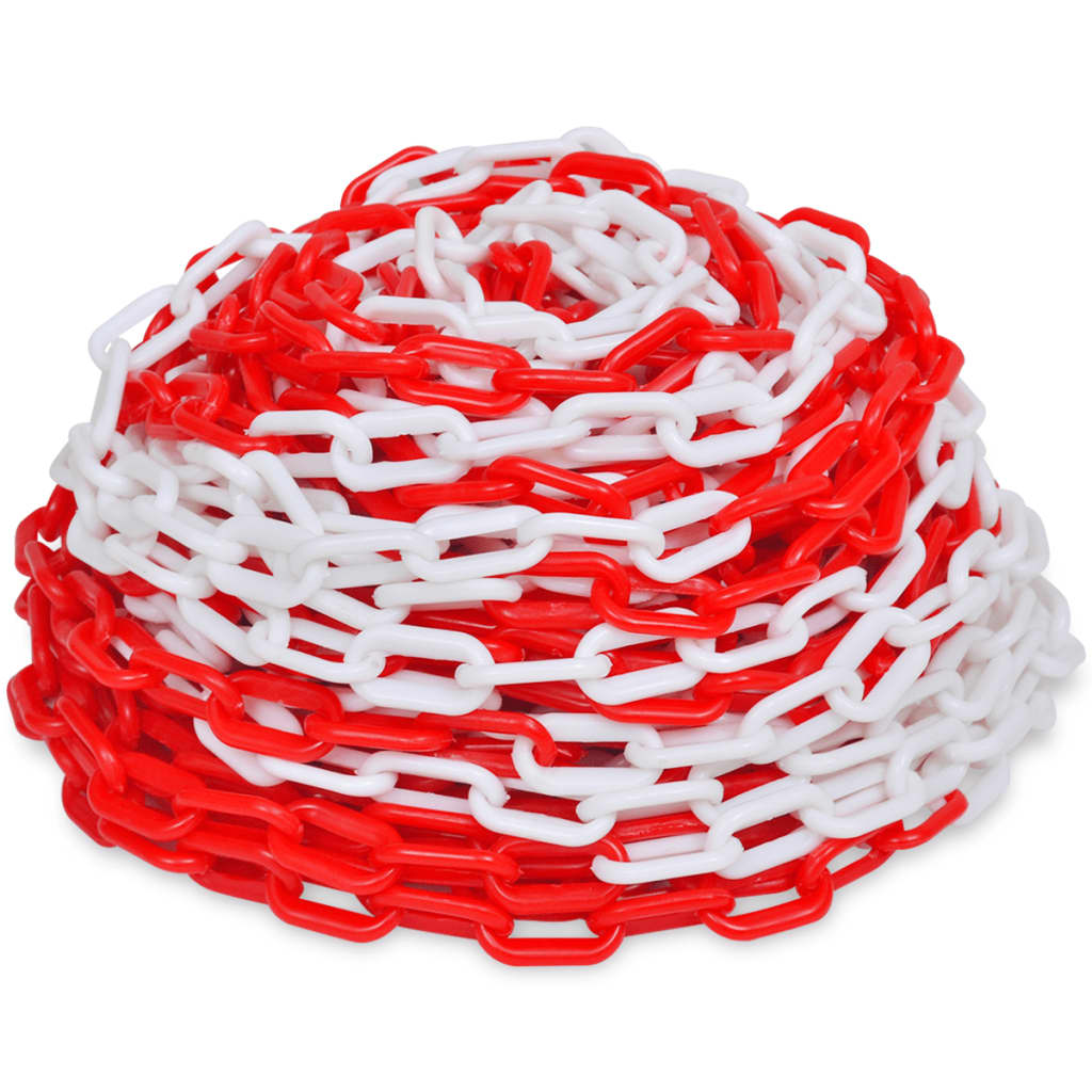 Veiligheidsketting 30 M Kunststof 30 m Ø 6 mm Rood en wit