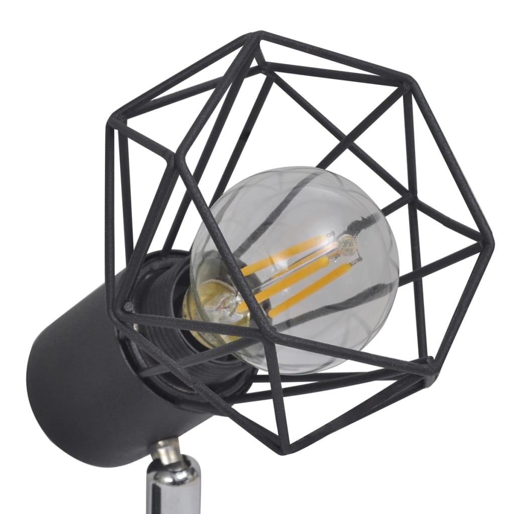 Plafondlamp Met Led's Industriële Stijl Zwart 2