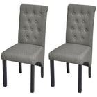 Dining chairs 2 pcs fabric light grey