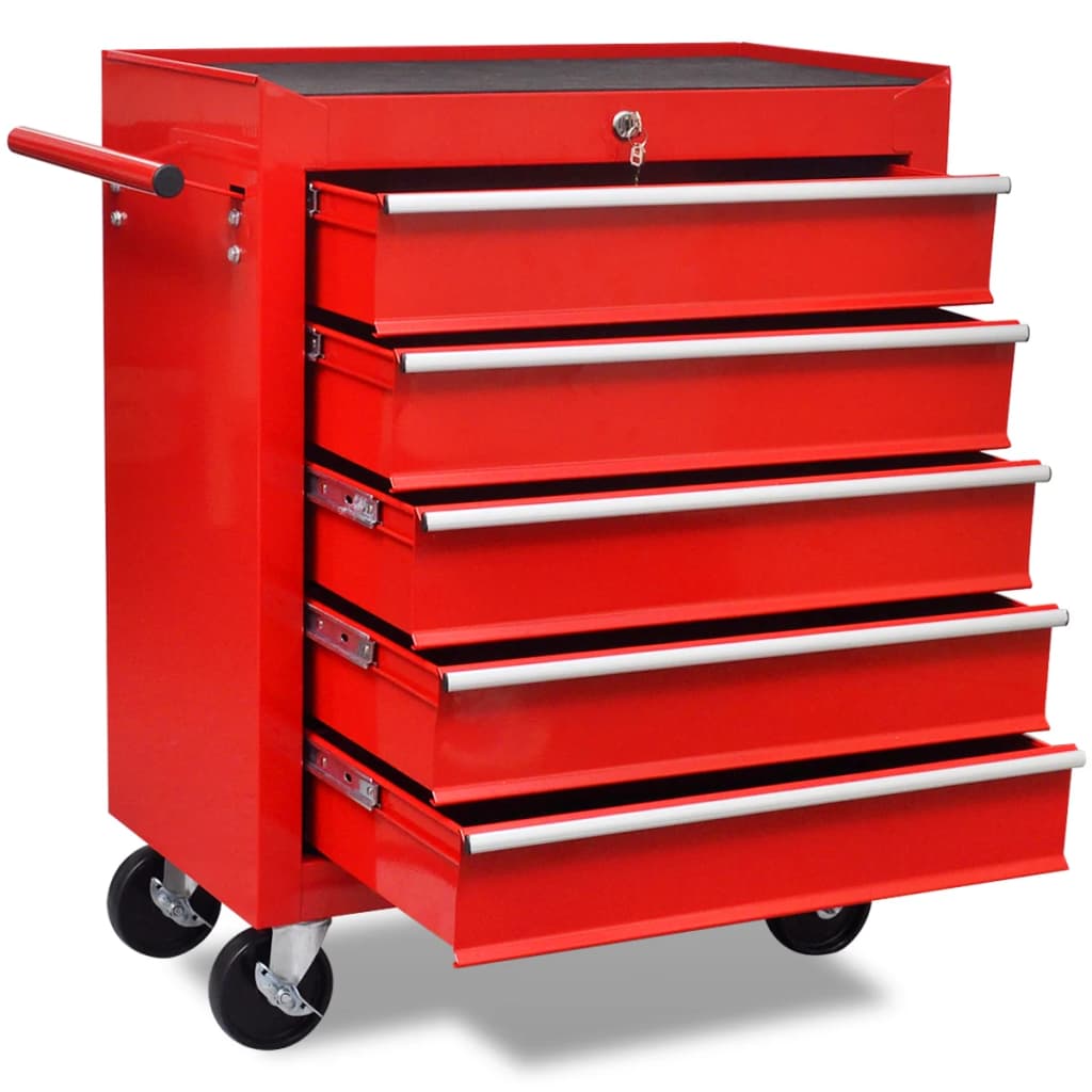 Gereedschapswagen Rood 5 lades