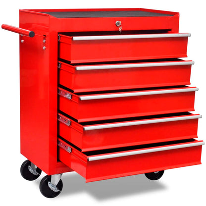 Gereedschapswagen Rood 5 lades