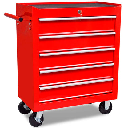 Gereedschapswagen Rood 5 lades