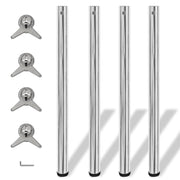Tafelpoten verstelbaar chroom 870 mm 4 st