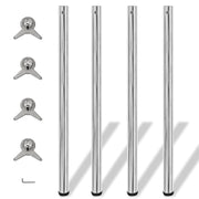 Tafelpoten 4 stuks chroom 1100 mm hoogte verstelbaar