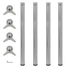 Adjustable height table legs brushed nickel 870 mm 4 pcs