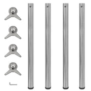 Tafelpoten 870 mm geborsteld nikkel 4 stuks verstelbaar