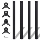 Table legs height adjustable black 870 mm 4 pcs