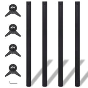 Tafelpoten 4 stuks 1100 mm verstelbaar zwart
