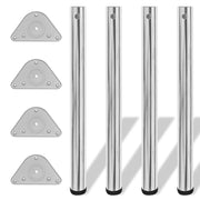 Table legs height adjustable chrome 710 mm 4 pcs