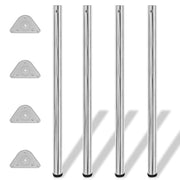 Tafelpoten 4 stuks chroom 1100 mm verstelbaar