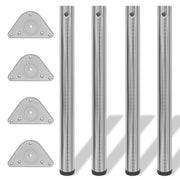 Adjustable table legs brushed nickel 710 mm 4 pcs