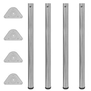 Tafelpoten 4 stuks 870 mm geborsteld nikkel verstelbaar