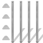 Height-adjustable brushed nickel table legs 1100 mm 4 pcs