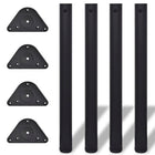 Tafelpoten 710 mm verstelbaar zwart 4 stuks