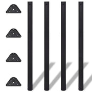 Tafelpoten 4 stuks 1100 mm verstelbaar zwart