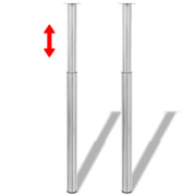 Table legs telescopic stainless steel 710 mm - 1100 mm 2 pcs