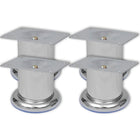 Bankpoten rond chroom 60 mm 4 stuks