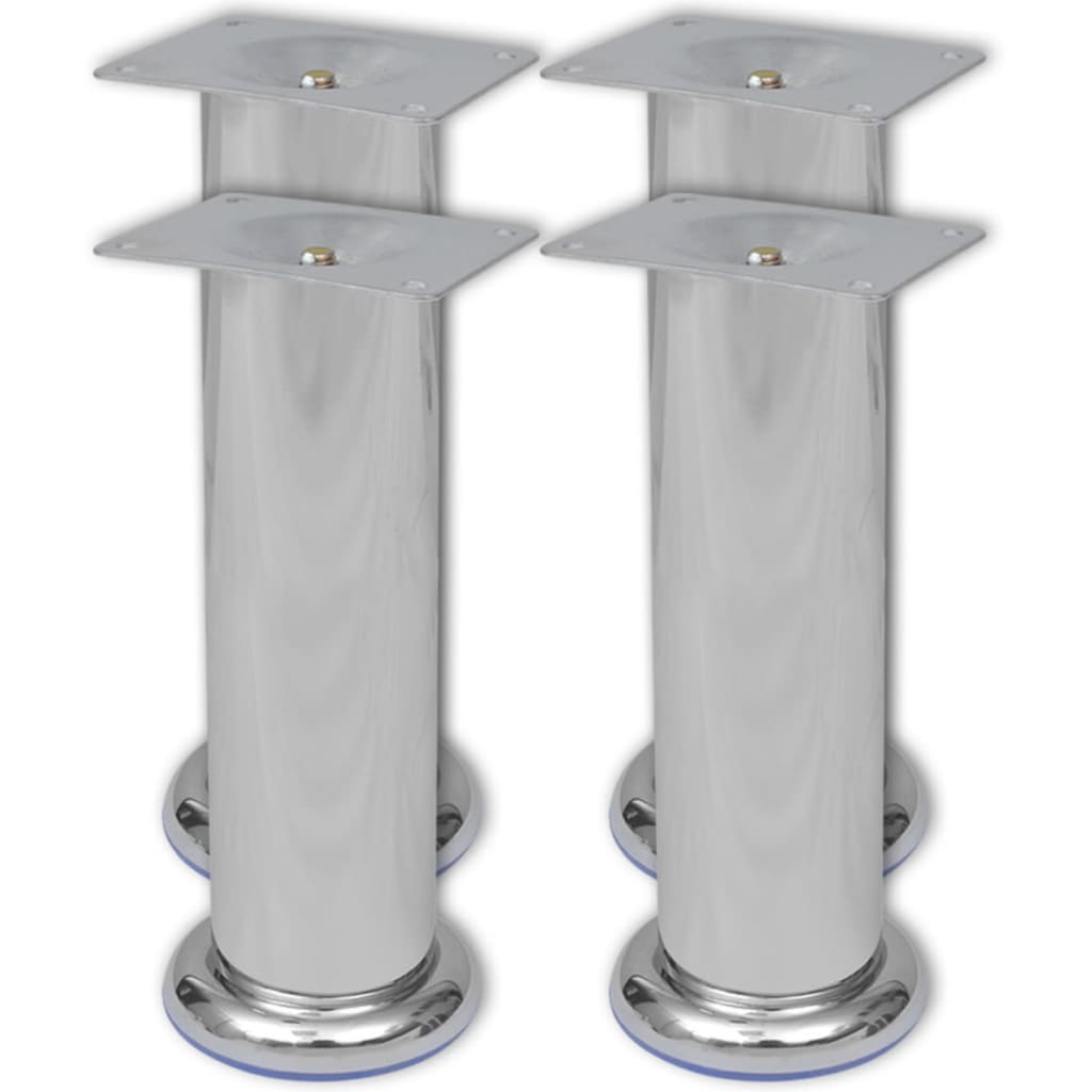 Bankpoten Rond Chroom 180 Mm 4 St