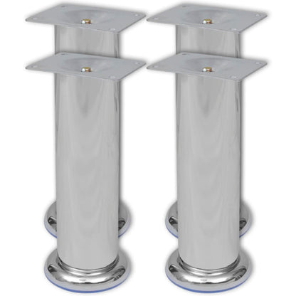Bankpoten Rond Chroom 180 Mm 4 St