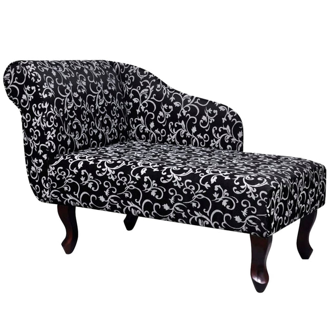 Chaise Longue Stof Zwart En Wit