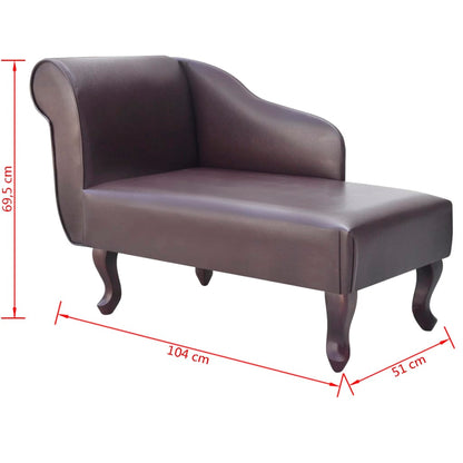 Chaise Longue Kunstleer Bruin