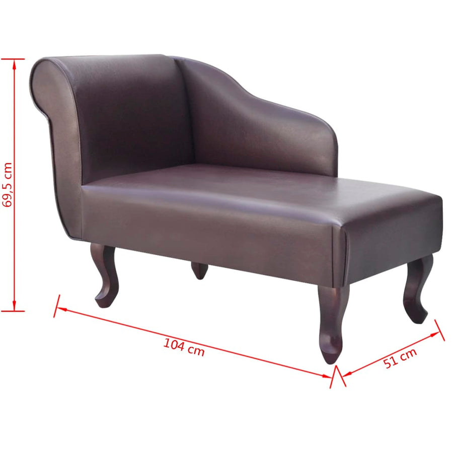 Chaise Longue Kunstleer Bruin