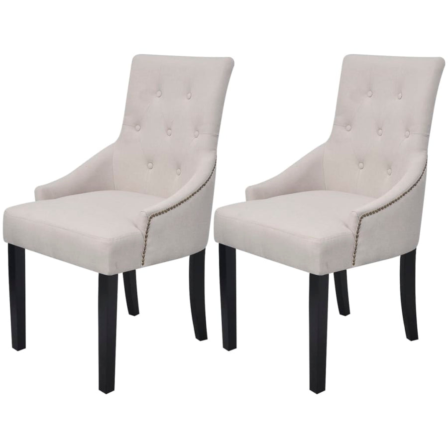 Eetkamerstoelen Stof Crèmegrijs 2
