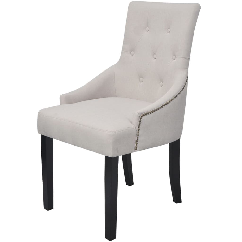 Eetkamerstoelen Stof Crèmegrijs 2