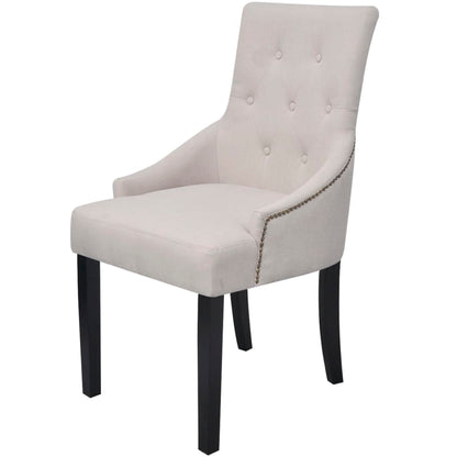 Eetkamerstoelen Stof Crèmegrijs 2