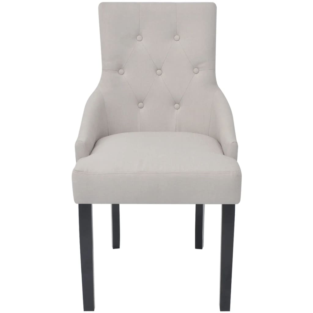 Eetkamerstoelen Stof Crèmegrijs 2
